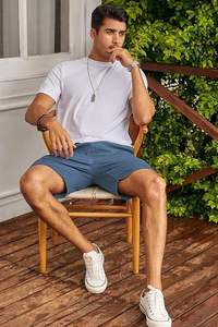 Pantalones cortos chinos Premium para hombre con bolsillos laterales y cremallera, pantalones cortos chinos ligeros para hombre, secado rápido y tela suave - Product Image 5