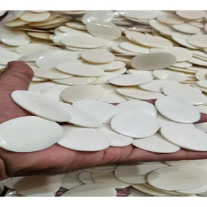 Blancs de boutons en os ovales naturels de qualité supérieure pour l'artisanat et la personnalisation - Product Image 1