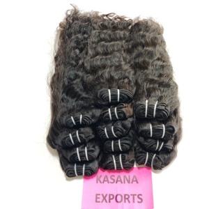 100% <b>Cheap</b> Cuticle Aligned Remy Human Hair <b>Extensions</b> Indian Vendor Bundle 30 Inches Stretched Loose Deep Wave Straight Wave Raw - Product Image 1