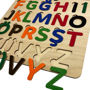 Rompecabezas de Alfabeto de Madera con Forro de Fieltro Montessori, Juguete de Aprendizaje Temprano de Matemáticas, Tablero Táctil de Conteo para Niños, Modelo OEM ODM MOT-0030 - Product Image 1