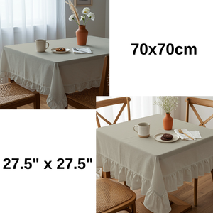 Mantel Cuadrado de Algodón Tejido Beige ROSEHAN Premium de 70x70cm, Estilo Minimalista, Lavable, para Uso Doméstico - Product Image 6