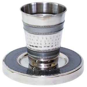 Gobelet à vin en argent Judaica Elegance, personnalisable, en laiton nickelé, coupe de Kiddush juive, directement de l'usine indienne - Prix bas - Product Image 1