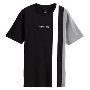 T-shirt décontracté pour homme, de haute qualité, noir, coupe classique, col rond, manches courtes, 100% coton, tissu tricoté, logo personnalisé, écologique - Product Image 1