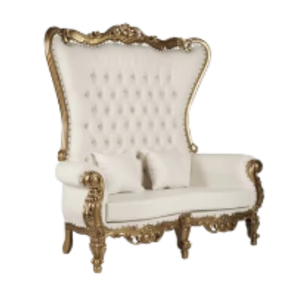 เก้าอี้ไม้สองที่นั่งสไตล์คลาสสิกสำหรับห้องนั่งเล่นงานแต่งงานงานเลี้ยงเฟอร์นิเจอร์โรงแรมโบราณ - Product Image 4