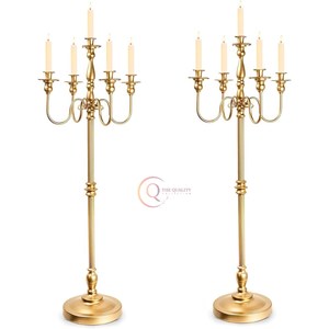 Unique Design Made Of Metal <b>Candelabra</b> <b>Gold</b> Polished Candle Jar For Wedding Decorative Use Lightning From The Quality Collection - Product Image 1
