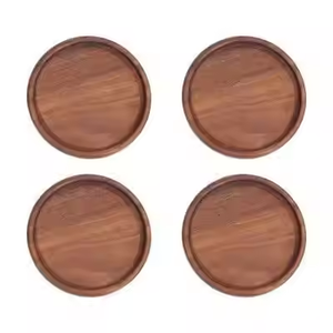 ที่รองแก้วไม้สไตล์คลาสสิกสำหรับตกแต่งบนโต๊ะเครื่องครัวงานฝีมือรูปพระจันทร์เสี้ยวทำด้วยมือ - Product Image 1