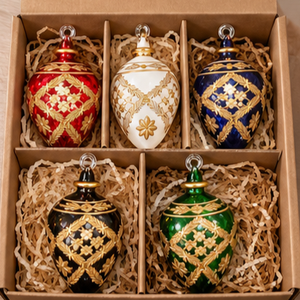 Adornos Navideños Gigantes Egipcios Coleccionables y Únicos, Bolas de Cristal Hechas a Mano con Grabado en Oro de 24K, Personalizables, de Lujo para Árbol - Product Image 2
