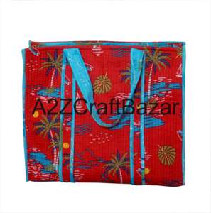 Handmade Cotton Quilted Tote <b>Bag</b> for Women Eco Friendly Bohemian Long Handle Shopping <b>Bag</b> Striped Large <b>Space</b> Rajasthan - Product Image 6