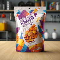 Sachet refermable personnalisé imprimé, réutilisable pour bonbons, biscuits, snacks, emballage alimentaire, pochette verticale