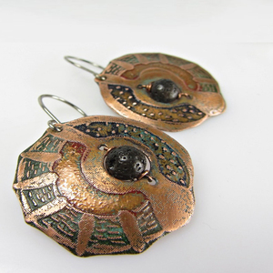 2025 European copper multi color stone <b>earrings</b> antique jewelry <b>Christmas</b> Nigerian Blue teardrop Brass <b>earrings</b> jewelry - Product Image 2