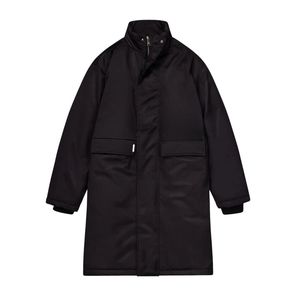 Veste Parka pour hommes Manteau à capuche noir Longline avec isolation rembourrée Fermeture éclair sur le devant et look Streetwear - Product Image 6