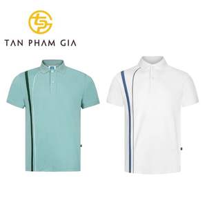 High Quality Men's Polo Shirts Stylish Office Uniform Design Tan Pham Gia Comfortable Everyday Wear Vietnam Manufacturer Couplet - Product Image 1