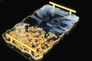 ถาดโต๊ะเครื่องแป้งเรซิ่นมันวาวดีไซน์เพรียวบางสำหรับขวดน้ำหอมแปรงและเทียนตกแต่งเรซิน - Product Image 6