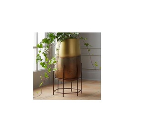 Ensemble de 3 jardinières rondes élégantes en laiton avec finition dorée utilisées pour la décoration d'hôtel et de maison au prix de gros - Product Image 3