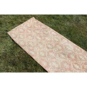 Turkish <b>Runner</b> <b>Rug</b> 2.7x9.4 ft (81x286 cm), Pink Ikat Vintage <b>Rug</b> - Product Image 5