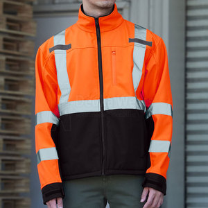 Chaqueta de Trabajo Impermeable de Alta Visibilidad con Logotipo Personalizado, MOQ Bajo, con Múltiples Bolsillos, Prenda Exterior Protectora Reflectante de Poliéster Personalizada - Product Image 3