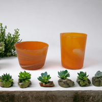 Bougie votive en verre soufflé à la main, orange, en verre sodalime, artisanat indien moderne et luxueux, pour décoration intérieure, Noël, porte, maison, verrerie