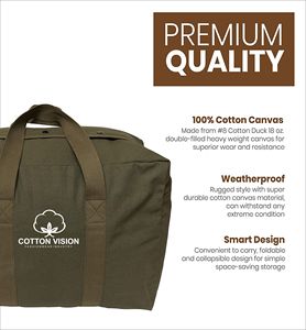 กระเป๋าเดินทางแบบยุทธวิธี ขนาดใหญ่พิเศษ พับเก็บได้อเนกประสงค์ ทำจากผ้าแคนวาส พร้อมตัวล็อคแบบกระดุม สำหรับการเดินทางและจัดเก็บสิ่งของกลางแจ้ง - Product Image 6