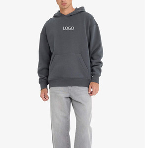 Custom Logo <b>Men</b> Hoodie With Front Pockets Soft Fleece <b>Pullover</b> <b>Men</b> Hoodie Casual Wear Solid Color OEM service Slim Fit/Oversized - Product Image 1