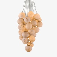 Luminaire suspendu LED personnalisé en forme de boule d'albâtre nordique, doré, pour salon, plafond haut, hôtel, villa, hall d'entrée