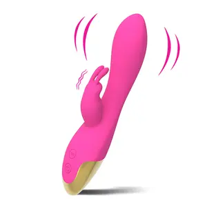 Conejo vibrador 10 frecuencia vibración consolador Usb recarga punto <span class=keywords><strong>G</strong></span> empuje vibrador juguetes sexuales para mujer - Product Image 1