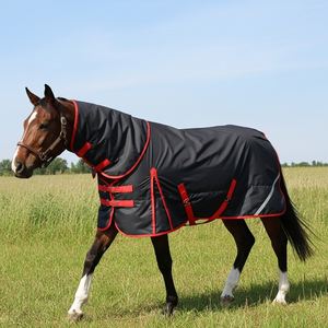 Tapis de cheval résistant aux intempéries couvertures de participation feuille de mouche imperméable Protection UV tapis de couverture d'été avec couvre-cou pour les propriétaires de chevaux - Product Image 1