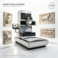 Machine de découpe et de gravure CNC 5 axes pour statues/sculptures en marbre et granit, contrôlée par PLC, facile à utiliser