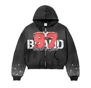 เสื้อวอร์มผ้าซักไซส์ใหญ่พิเศษ | เสื้อฮู้ดแนวสตรีทและกางเกงวอร์ม | เสื้อฮู้ดผ้าซักกรดออกแบบโลโก้ได้ตามต้องการ - Product Image 3