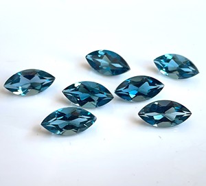 Topacio azul de Londres natural Corte Marquesa 6x12mm Facetado-Suelto Topacio azul de Londres Piedra preciosa de corte Marquesa Calidad superior - Product Image 4