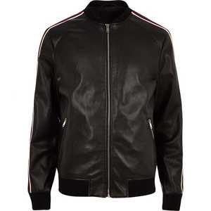 Veste en cuir véritable pour homme, col montant, imperméable, mode de rue, vêtements d'extérieur personnalisés, vêtements décontractés, vente en gros - Product Image 1