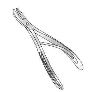 Rongeur Cairns en acier inoxydable, manuel, à mâchoires fines, angulaires sur mâchoires plates dentelées, poignées courbes, morsure de 4 mm, longueur de 152 mm - Product Image 1