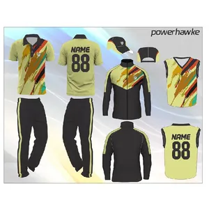 Powerhawke Latest Trendy Design Comfortable Sports Cricket Uniform Set for Adult Boys with Customized Team Name Color Logo Size