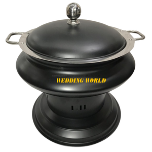 Metal Chafing Dish High Quality Shiny Polished Dinnerware Casserole Round Shape Luxury New Metal Food Warmer - Product Image 4