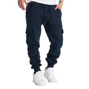 Monos holgados para hombre, pantalones Cargo de entrenamiento, pantalones de chándal, pantalones deportivos activos con cordón, pantalones informales con múltiples bolsillos para hombre - Product Image 4