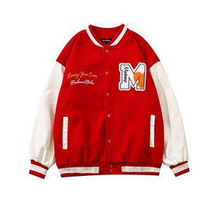 Chaquetas de Béisbol de Lana y Cuero Bordadas para Hombre, Chaquetas Universitarias Personalizadas con Letras, Chaquetas de Lana Personalizadas - Product Image 1