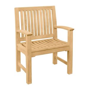 Fauteuil Gavi en teck massif de haute qualité avec finition naturelle pour l'extérieur ou l'intérieur - Product Image 1