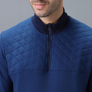 Nouveau dernier Design hommes demi-fermeture éclair sweats à manches longues meilleur uni confortable nouveauté demi-fermeture éclair sweats du Pakistan - Product Image 5