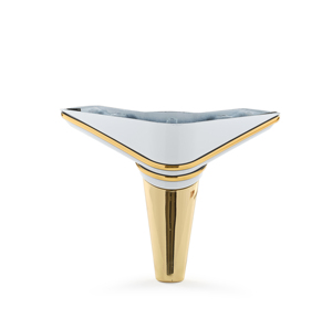 Ipek Ayak, 15cm, plástico blanco, muebles modernos, patas cromadas, tiras, tapa dorada, resistente PP para cama, sofá, mesa de centro, sala de estar - Product Image 1