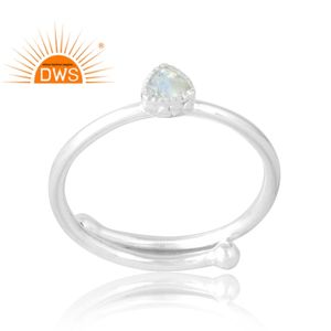 Nuevo diseño, anillo de piedras preciosas de Luna arcoíris Natural de Plata de Ley 925, joyería personalizada para mujer, regalo para ella - Product Image 1