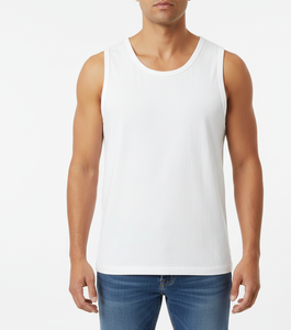 Chaleco de Algodón Blanco Fresco y Luminoso para Hombre, Sin Mangas, Ligero, Transpirable, Elástico y Cómodo para Uso Diario - Product Image 2