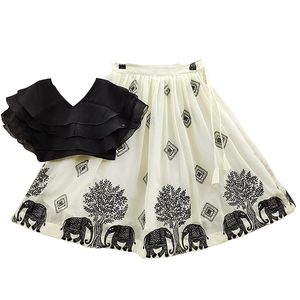 Shoryam Fashion Lehenga Choli pour filles, tenue de fête et de cérémonie, longueur ras du sol, séchage rapide, noir, ensemble contrastant, motif éléphant unique - Product Image 5