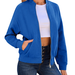 100% Polyester nouveau élégant Bomber veste coupe-vent chaud pour l'hiver respirant manches longues coupe décontractée Bomber veste pour femmes - Product Image 3