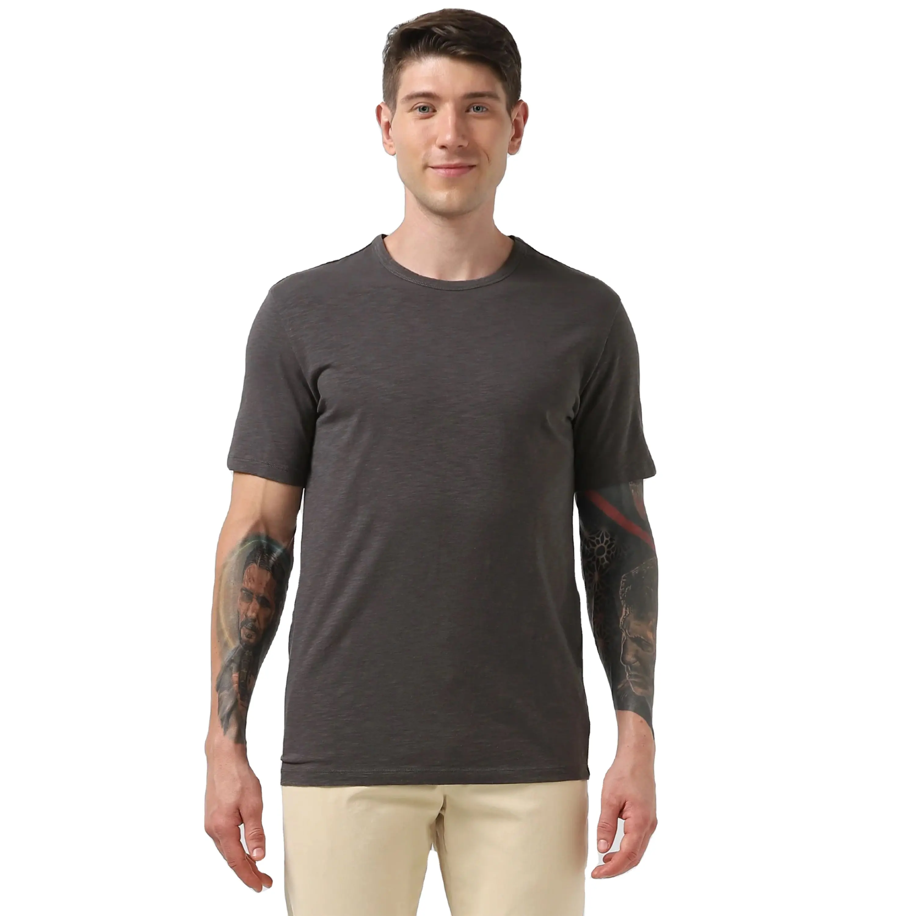 Men's Lightweight Slub T-Shirt - Short Sleeve, Unique Textured Finish, Perfect for Casual and Everyday Use