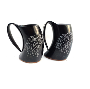 Taza Vikinga de Cuerno Natural, la Más Popular, Única, Reutilizable, Impermeable, con Tema Animal, Logotipo Impreso en Vidrio de Cuerno para el Hogar y la Oficina - Product Image 3