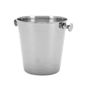 Lujo martillado galvanizado 5L Ecológico Cubo de vino Enfriador de hielo Barware para fiestas en casa Restaurantes-OEM a granel al por mayor - Product Image 3