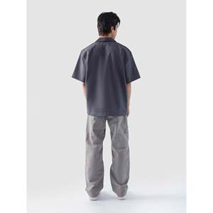 Camisa de Algodón Popelín Cubano Gris Clásica Casual para Hombre, Cuello con Botones, Antiarrugas, Talla 6XL, Paquete Individual Incluido - Product Image 5