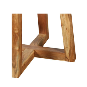 Table à manger ronde en bois d'acacia massif Design traditionnel avec finition naturelle Meubles de maison ou d'hôtel - Product Image 4