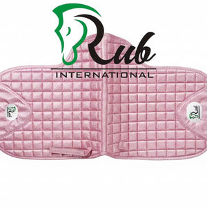 Tapis de selle équestre matelassé en coton rose pailleté de qualité supérieure, absorption des chocs, logo personnalisé, pour l'équitation - Product Image 1