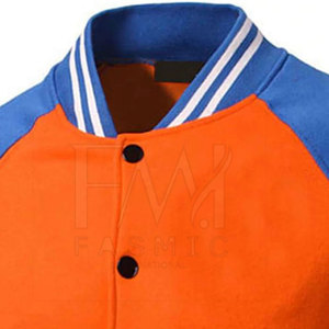 Men's 100% Polyester Canvas Letterman <b>Jacket</b> with Elastic Cuff and <b>Long</b> Sleeves Customizable Private Labels' Design - Product Image 3