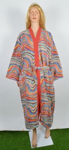Veste Kimono Kantha en coton faite à la main pour femmes Robe de bain Kimono longue multicolore avec ceinture grande taille pour approvisionnement en gros de Spa - Product Image 3